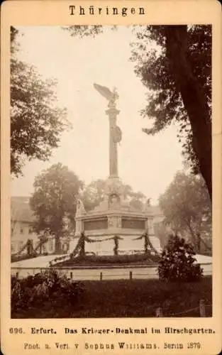 CdV Erfurt in Thüringen, Kriegerdenkmal im Hirschgarten, 1879