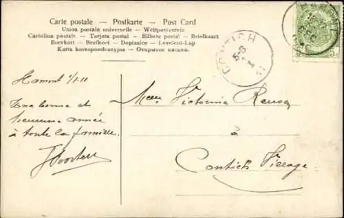 Ak Glückwunsch Neujahr, Frau, Sektflasche, Sektglas