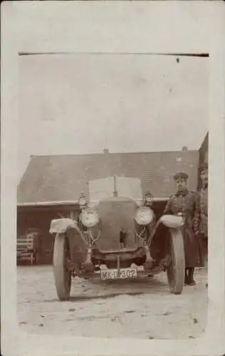 Foto Ak Hattstedt in Nordfriesland, Unglücksfall 9. Februar 1917, Automobil