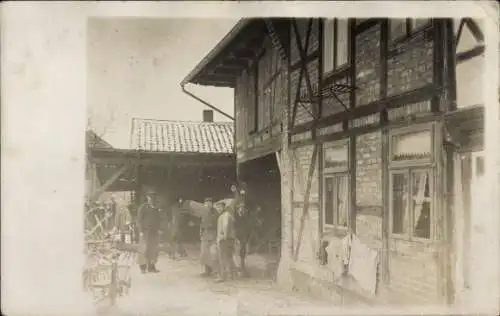 Foto Ak Hornburg Schladen Werla Niedersachsen, Fachwerkhaus, Hufschmied