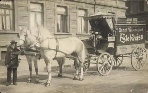 Foto Ak Braunschweig in Niedersachsen, Kutsche der Dampf-Waschanstalt Edelweiss