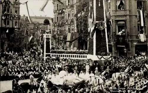 Foto Ak Braunschweig, Einzug des Regenten Herzog Johann Albrecht und seiner Gemahlin, 1907