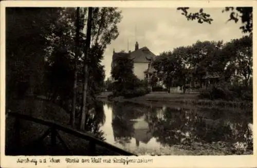 Ak Nienburg an der Weser, Wall, Realgymnasium