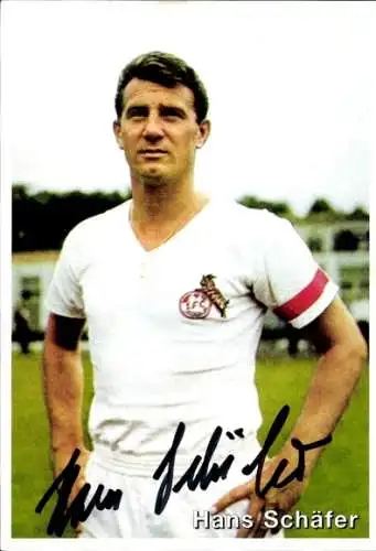 Foto Fußballspieler Hans Schäfer, Autogramm