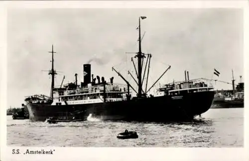 Ak Frachtschiff S.S. Amstelkerk, Holland West-Afrika Lijn, HWAL