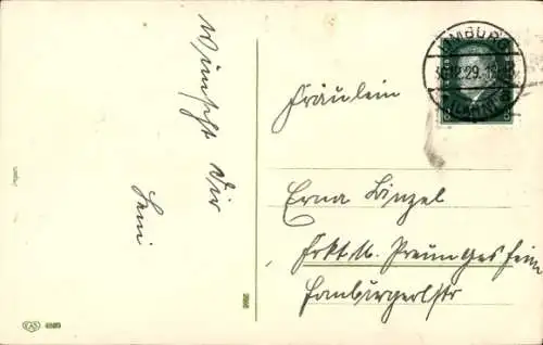 Buchstaben Ak Fröhliches Neujahr, 1. Januar, Glocke, Winterlandschaft