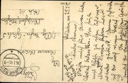 Ak Getigerte Katze, Wollknäuel