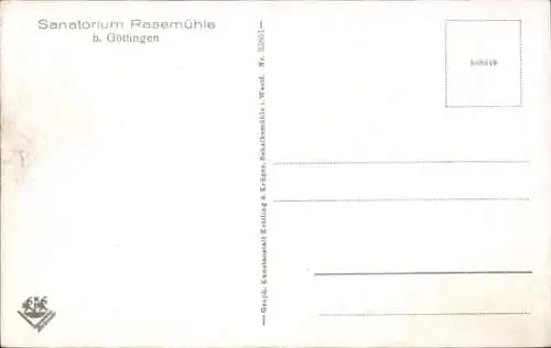 Ak Göttingen in Niedersachsen, Sanatorium Rasemühle, Sonnenhaus