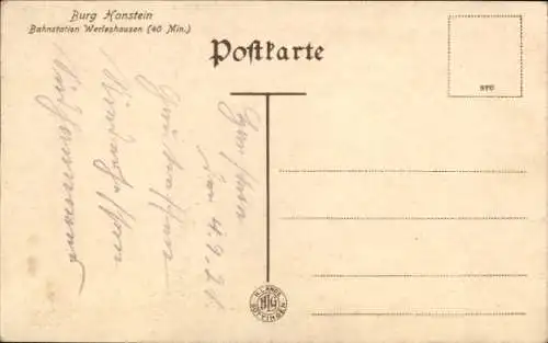 Ak Rimbach Bornhagen in Thüringen, Berg und Burg Hanstein