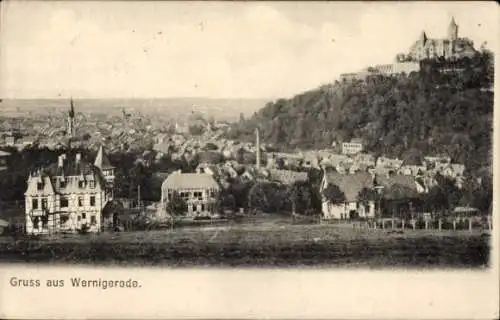 Ak Wernigerode im Harz, Gruß aus Wernigerode. Wernigerode von der Höhe.