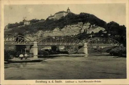 Ak Dornburg an der Saale Thüringen, Schlösser u. Karl-Alexander-Brücke