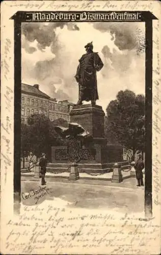 Ak Magdeburg an der Elbe,  Bismarckdenkmal, Carl Bander, Berlin C