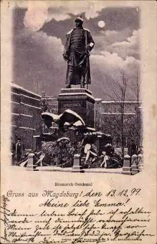 Ak Magdeburg an der Elbe, Bismarck-Denkmal