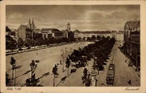 Ak Köln am Rhein, Neumarkt, Straßenbahn