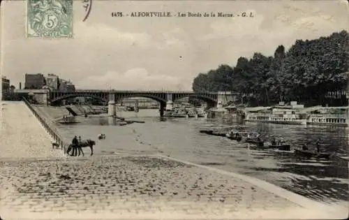 Ak Alfortville Val de Marne, Bords de la Marne