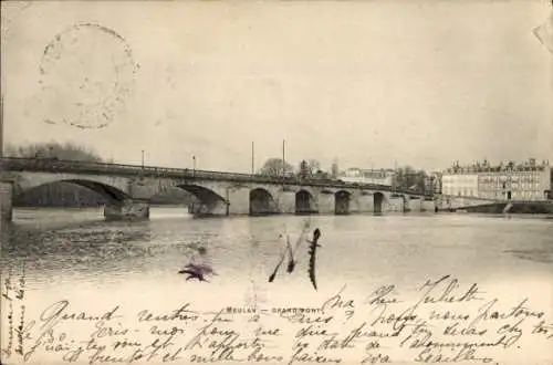 Ak Meulan en Yvelines, Brücke über die Seine in  Département Yvelines, Region Île-de-France