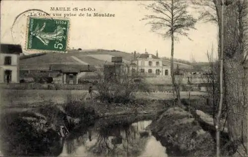 Ak Maule Yvelines, Gare vue prise de la Mauldre