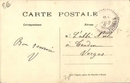 Ak Maule Yvelines, Gare vue prise de la Mauldre