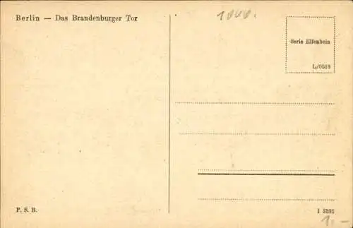 Ak Berlin Mitte, Brandenburger Tor