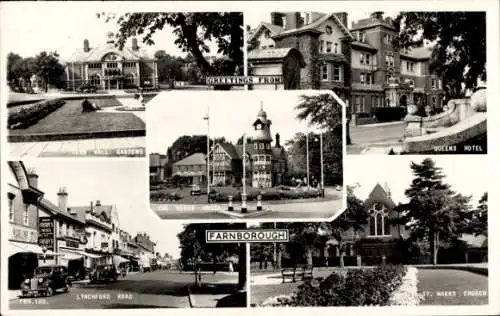 PC Farnborough Hampshire England, Queens Hotel, Lynchford Road, Clock, Church