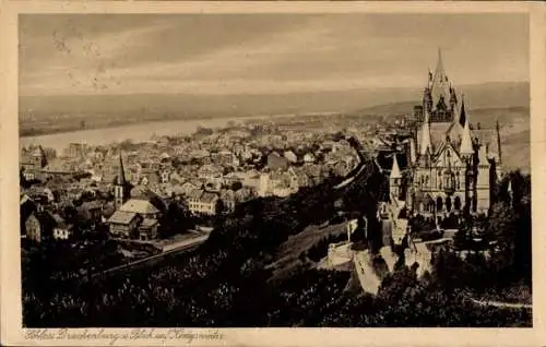 Ak Königswinter am Rhein, Blick auf Schloss Drachenburg, Panorama