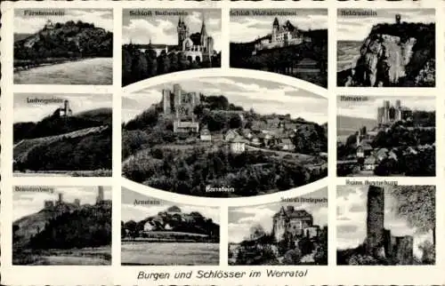 Ak Eschwege im Werratal, Schloss Rothenstein, Wolfsbrunnen, Heldrastein, Hanstein, Berlepsch