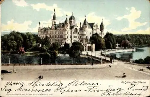 Ak Schwerin in Mecklenburg, Schloss, Stadtseite