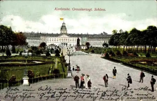 Ak Karlsruhe in Baden, Grossherzogl. Schloss.