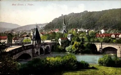 Ak Bad Kösen Naumburg an der Saale, Brücke über die Saale