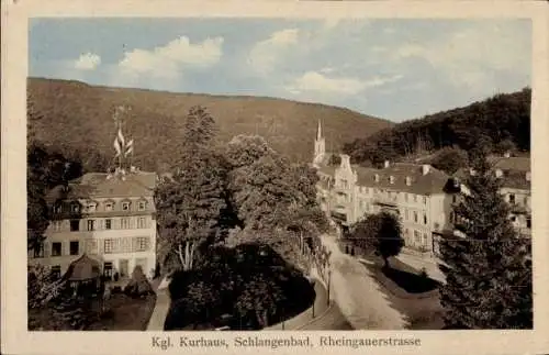 Ak Schlangenbad im Taunus Hessen, Kgl. Kurhaus, Rheingauerstrasse