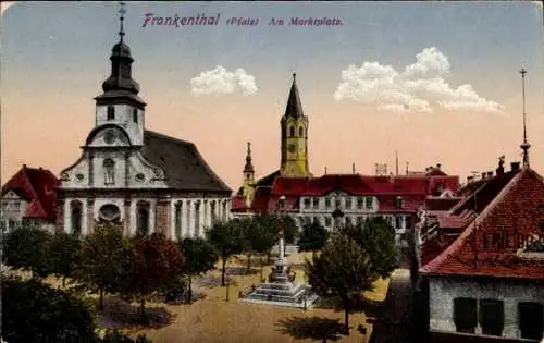 Ak Frankenthal in der Pfalz, Marktplatz