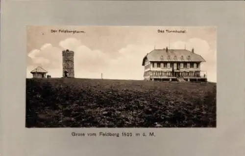Ak Feldberg im Schwarzwald, Feldbergturm, Turmhotel