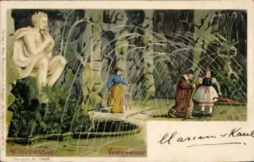 Künstler Litho Wilhelmshöhe Reinsdorf in Sachsen, Vexirwasser