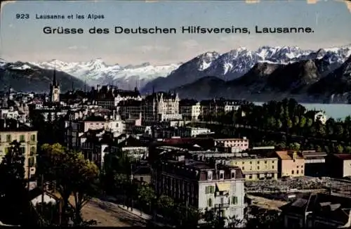 Ak Lausanne Kanton Waadt, Panorama, Deutscher Hilfsverein