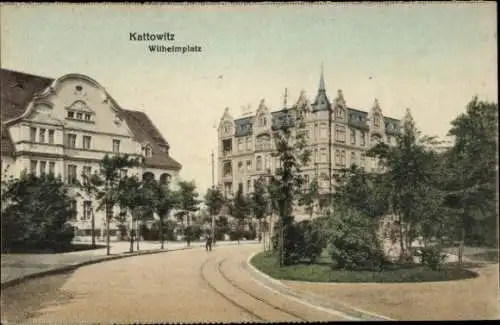 Ak Katowice Kattowitz Oberschlesien, Wilhelmplatz