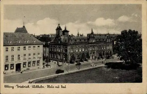 Ak Elbląg Elbing Westpreußen, Friedrich Wilhelm Platz mit Post