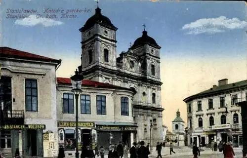 Ak Stanisławów Stanislau Ukraine, Griechisch katholische Kirche, Handlung Leon Schwarzfeld