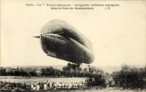 Ak Le Ballon dirigeable militaire espagnol Torres Quevedo, dans le Parc de Guadalajara