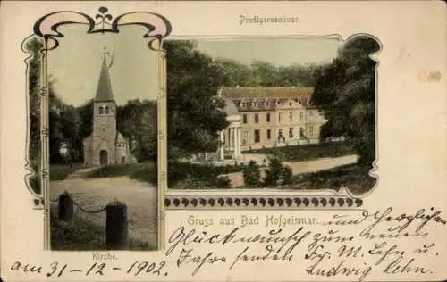 Ak Hofgeismar in Nordhessen, Predigerseminar, Kirche