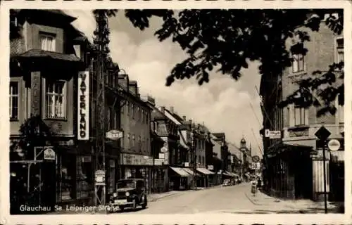 Ak Glauchau in Sachsen, Vaterkano, Glauchau Sa., Leipziger Straße, Ansicht