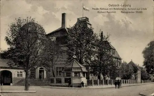 Ak Oetzsch Markkleeberg in Sachsen, Neues Rathaus mit Ratskeller und Ballsaal zur Linde