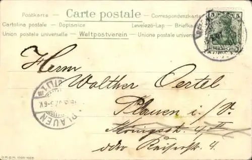 Passepartout Ak Reichenbach im Vogtland, Am unteren Bahnhof