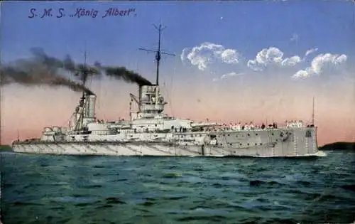 Ak Deutsches Kriegsschiff, SMS König Albert, Kaiserliche Marine