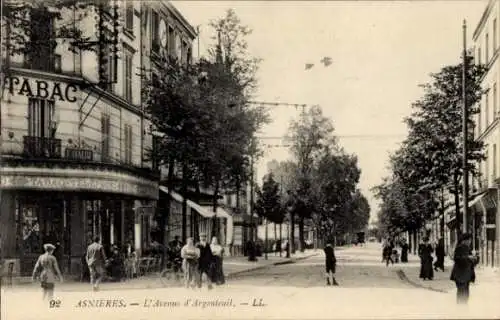 Ak Asnières sur Seine Hauts-de-Seine, Avenue d'Argenteuil