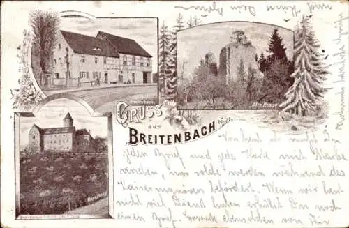 Ak Breitenbach Wetterzeube im Burgenlandkreis, Gasthof, Alte Kempe, Haynsburg