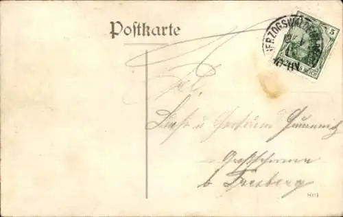 Ak Herzogswalde Wilsdruff Sachsen, Erbgerichtsgasthof, Schloss, Tanzsaal