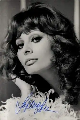 Foto Schauspielerin Sophia Loren, Autogramm