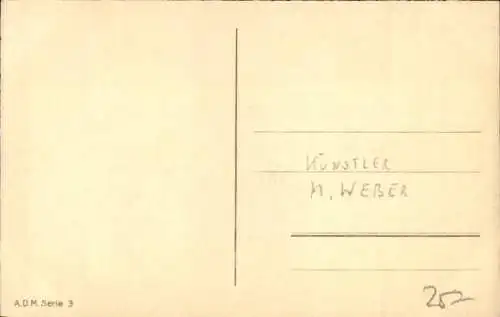 Künstler Ak Weber, M., Gemaltes Frau-Porträt, Blumen