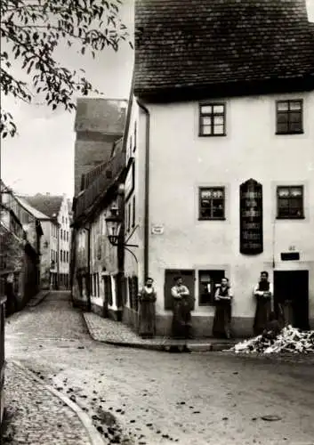 Ak Freiberg in Sachsen, Blick in das Badegässchen, 1909