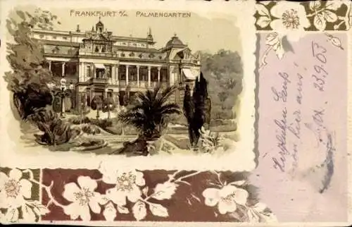 Präge Passepartout Litho Frankfurt am Main, Palmengarten